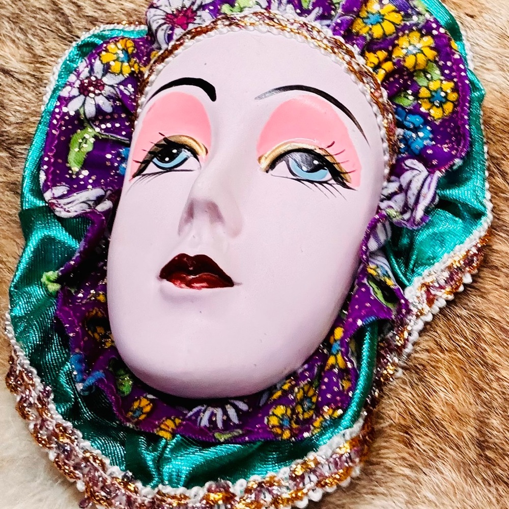 Decorative mask art ceramic wall decor vintage - Picture 6 of 6